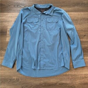 Swiss Tech Blue Button Shirt, men’s size 2XL